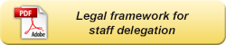 Legal framework for staff delegation